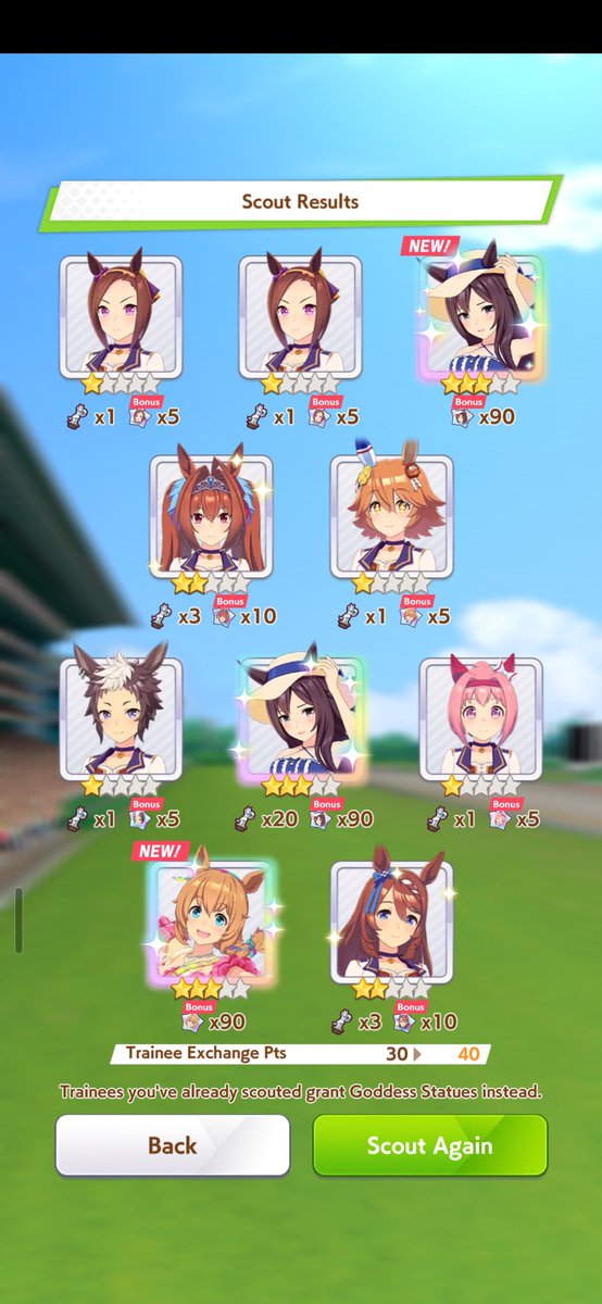CaptainAzusawa's tweet photo. @umamusume_eng 😭😭🙏🙏thank you so much for the double dober and taiki plus the bonus v bourbon in my second pull https://t.co/Q6OOhhoF7S