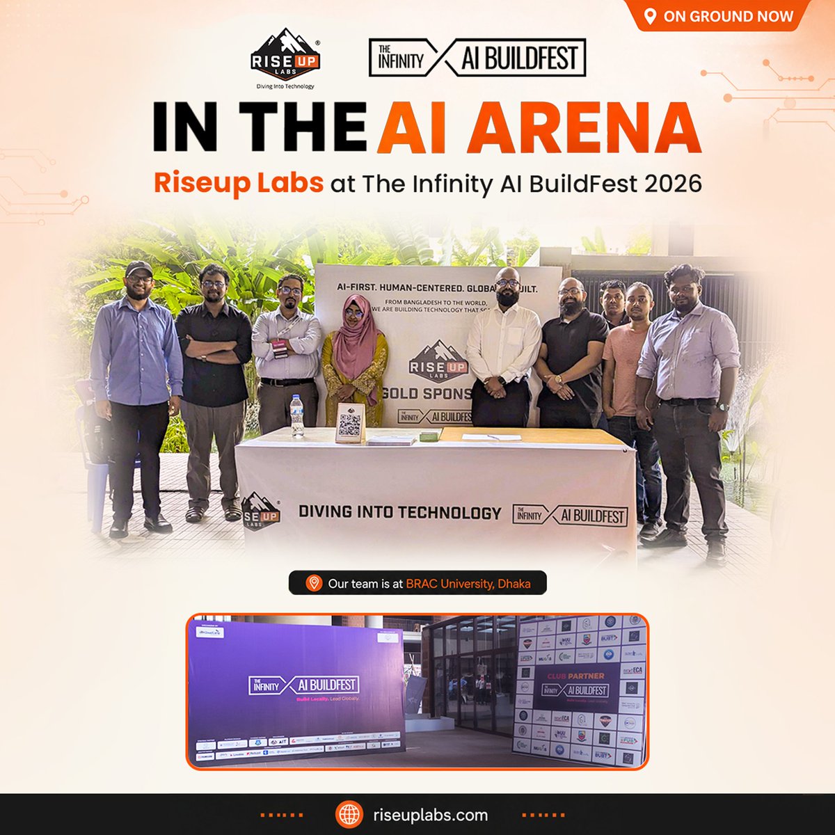 RiseupLabs's tweet photo. The Riseup Labs team is now at The Infinity AI BuildFest 2026 at BRAC University, Dhaka.
#RiseupLabs #InfinityAIBuildFest2026 #AIBuildFest https://t.co/N7IQXNoj3m