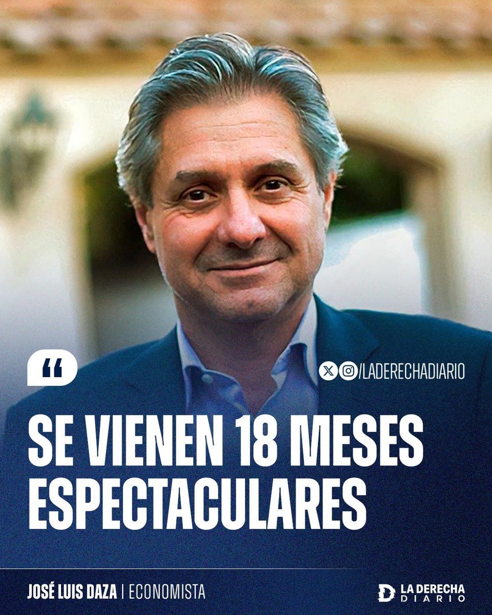 laderechadiario's tweet photo. 🇦🇷 | "Se vienen 18 meses espectaculares": El viceministro de Economía, José Luis Daza, sostuvo que el rumbo económico ya está dando resultados y que durante el último año y medio del primer mandato de Milei el país verá una aceleración del crecimiento y una continua caída de la inflación.