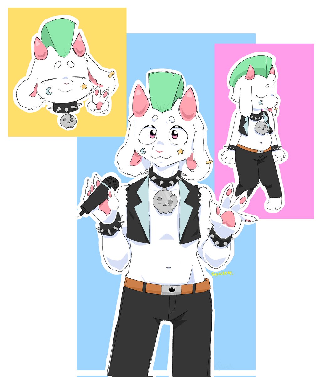 Squackery_'s tweet photo. Rockstar Ralsei that I drew over a year ago. 
Happy (late) 1 year anniversary of Deltarune chapter 3&amp;4 i guess 👀 https://t.co/aw1akkB47F