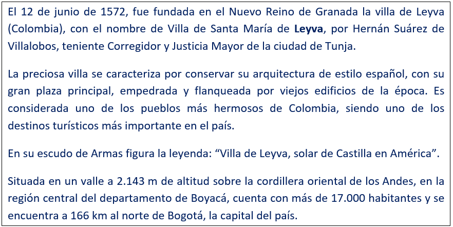 javierleoncio49's tweet photo. El 12 de junio de 1572, hoy hace 454 años, fue fundada en el Nuevo Reino de Granada la villa de Leyva (COL), con el nombre de Villa de Santa María de Leyva. @FTVtelevision,@CafamOficial,@colombia_hist,@colombia_travel,@EmbajadaColEsp,@EmbajadaEspCol,#VillaDeLeyva,#Colombia https://t.co/REXN4aF20m