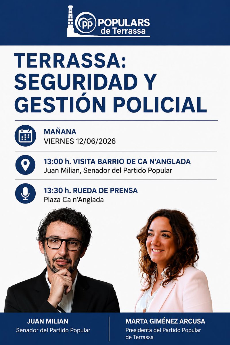 PPTerrassa's tweet photo. Nos vemos hoy en Ca n'Anglada! 

#Terrassa #Seguridad #Policía https://t.co/ayFTsGVyrQ