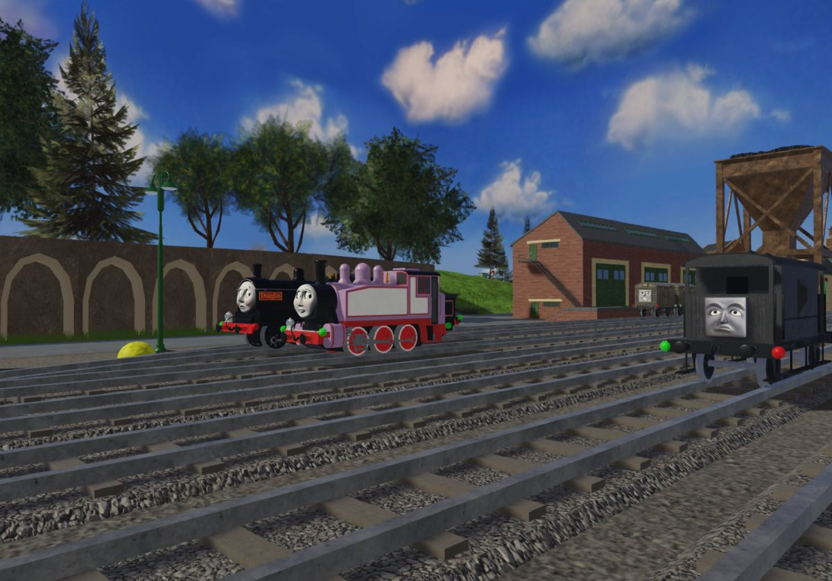 RuizHearts's tweet photo. While Rosie was shunting, she saw a brake van that she had never seen before and had taken a dislike to Douglas. https://t.co/kZZdmt7xdp