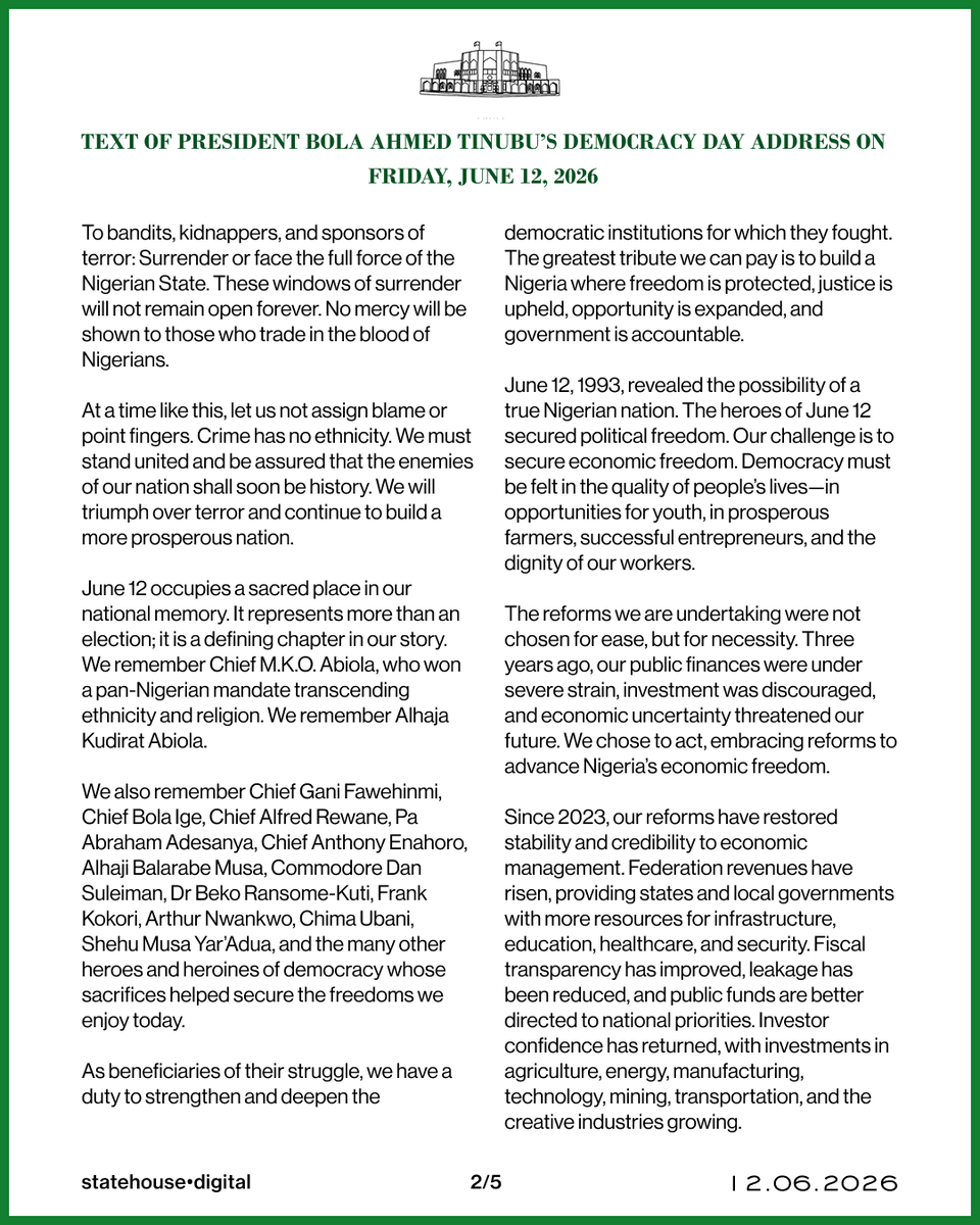 Presidency Nigeria tweet media