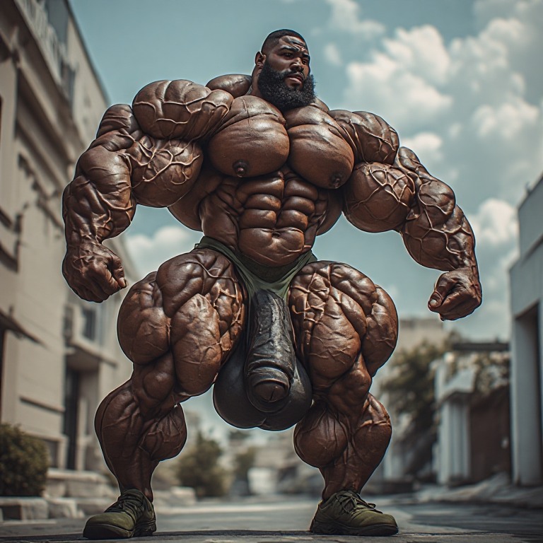 thehuuuge's tweet photo. An absolute titan. #aiart #muscleai #musclemonster #hugemuscle #aimuscle #bodybuilderai #hugebulge https://t.co/kBt6lPE40Q