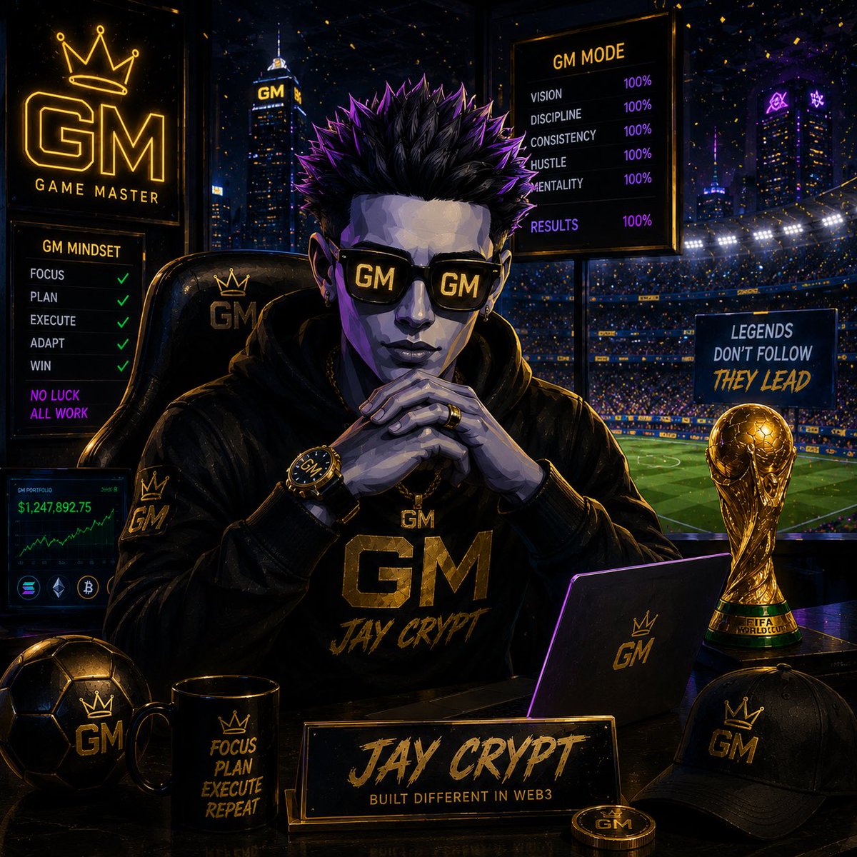Jaycrypt100x's tweet photo. GM ☀️ Stay consistent. Stay grinding.
#Web3 #Crypto #NFT #Solana #StayGrinding 🚀 https://t.co/fE5Egm5A2Y