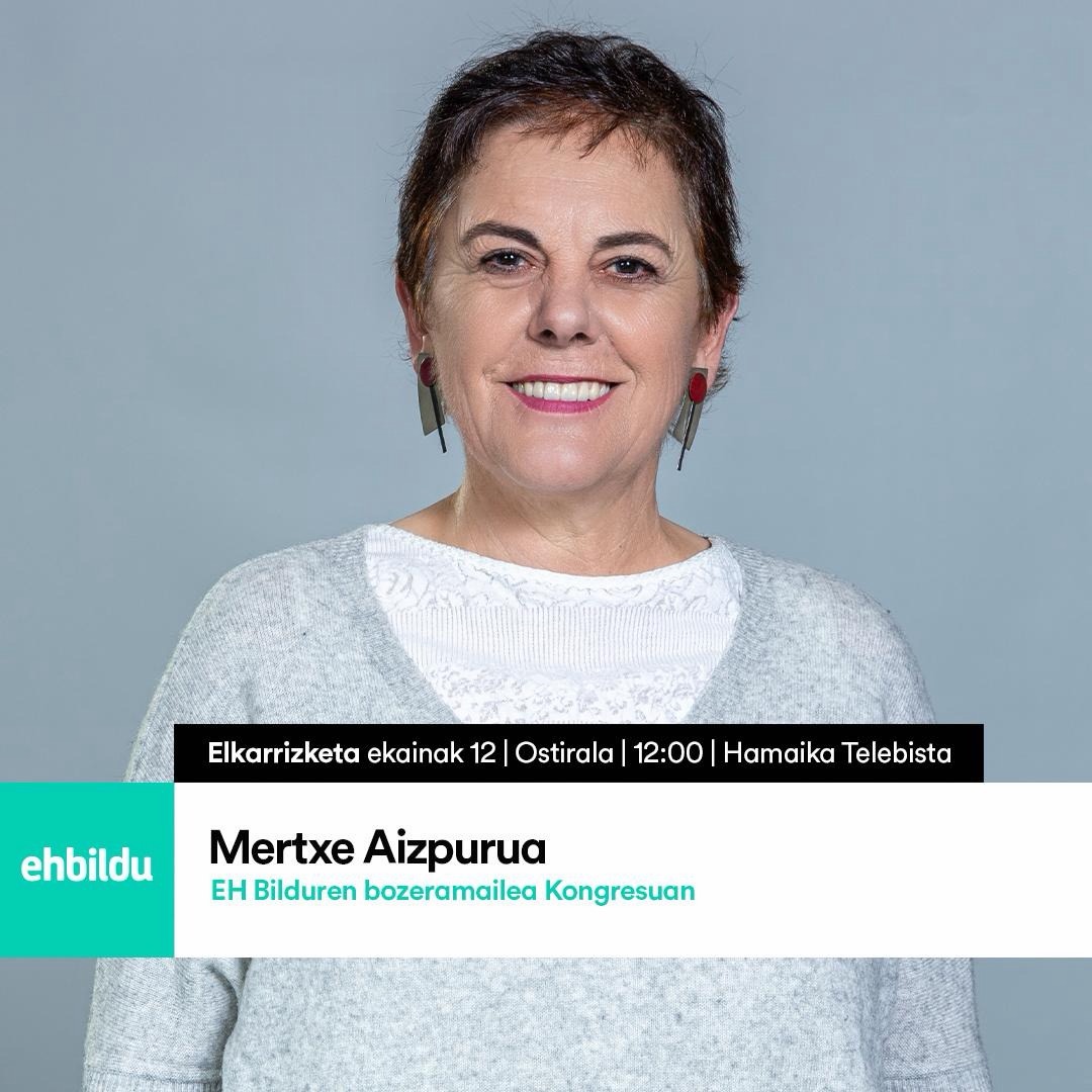ehbildu's tweet photo. 📺 ELKARRIZKETA

Eguerdiko 12:00etatik aurrera, @MertxeAizpurua EH Bilduren Kongresuko bozeramailea elkarrizketatuko dute @HamaikaTb|n.

Jarraitu elkarrizketa zuzenean: https://t.co/hl2bRA5sZx https://t.co/znYR09Li7s