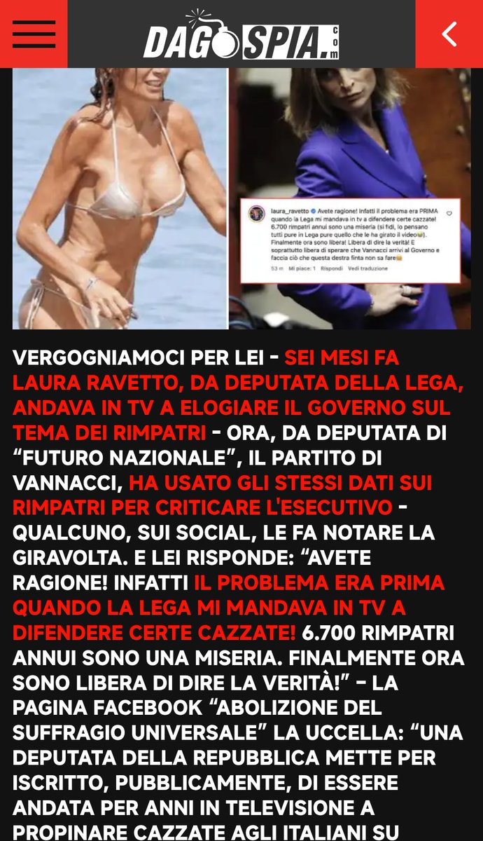 kiara86769608's tweet photo. “UNA DEPUTATA DELLA REPUBBLICA METTE PER ISCRITTO, PUBBLICAMENTE, DI ESSERE ANDATA PER ANNI IN TELEVISIONE A PROPINARE CAZZATE AGLI ITALIANI SU MANDATO DEL SUO PARTITO”
https://t.co/xfltTVzbvM https://t.co/urgmUHlPCt