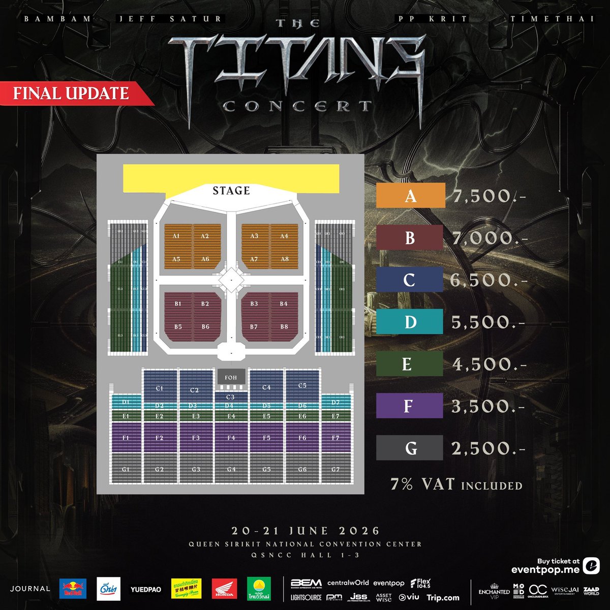 kytrixx09's tweet photo. Ticketing Service ~ Open Jastip
WTS - THE TITANS CONCERT
Ticket Options:
🎫3x Zone A2
🎫3x Zone B3
🎫2x Zone C4
side by side
interfans, okk
DM📨
#THETITANSCONCERT #BamBam #JeffSatur #PPKritt #TIMETHAI https://t.co/70zhmVl3NL