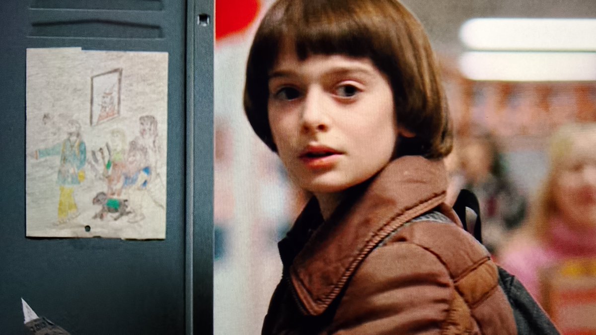 catrabyers's tweet photo. Will has a drawing of the party hung up on his locker ☹️☹️☹️ https://t.co/6pKxLX83Wt