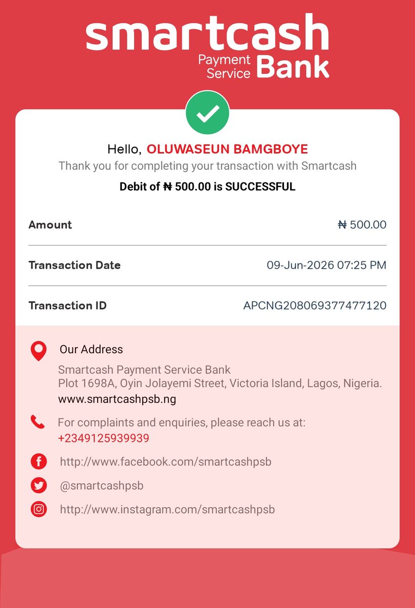 SheunJerry's tweet photo. @smartcashpsb Hello Smartcash PSB

My complaint is that I recharge for electricity coupon on June 09 and got debited but never got the coupon till now. Help look into it. https://t.co/buvFgOBmf3