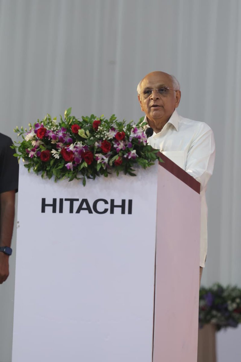 Bhupendrapbjp's tweet photo. Driven by the vision of Hon’ble PM Shri Narendra Modi Ji to build a self-reliant and energy-secure India, Gujarat is taking a giant leap in the clean energy transition.

Today, I was pleased to perform the groundbreaking for Hitachi Energy's ₹ 2,000 Cr Large Power Transformer facility in Karjan, Vadodara.

This state-of-the-art facility is a significant boost to #MakeInIndia, as it will produce advanced transformers essential for transmitting renewable power. 

Beyond technology, this project will empower our youth by creating significant employment and skill development opportunities, further strengthening Gujarat’s position as a global manufacturing powerhouse.

With a focus on sustainability and innovation, we remain committed to fostering an ecosystem where global industries can thrive while contributing to a greener and more prosperous India.

@hitachienergy