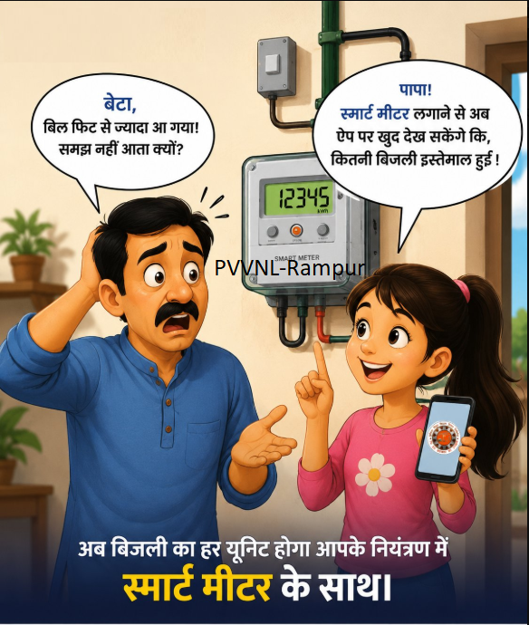 pvvnl_rampur's tweet photo. #SmartMeter
#DigitalUP
स्मार्ट मीटर से अब हर यूनिट पर होगी आपकी नजर। जानें अपने प्रतिदिन बिजली की खपत, वह भी अपने मोबाइल ऐप पर। आसान, पारदर्शी और स्मार्ट तरीका।
@aksharmaBharat
@ChairmanUppcl
@UPPCLLKO
@PVVNLHQ https://t.co/7xxurrrEVq