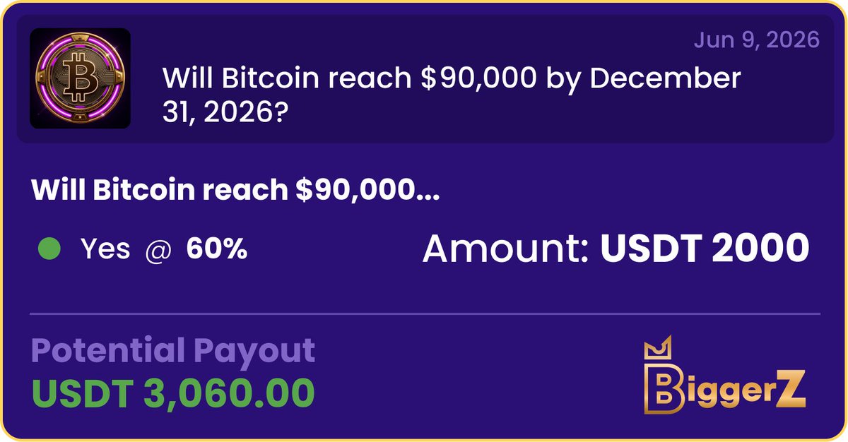 real_alpha's tweet photo. What's your prediction? does BTC hit $90K before year-end 2026?

Yes / No https://t.co/as90aLDbhE