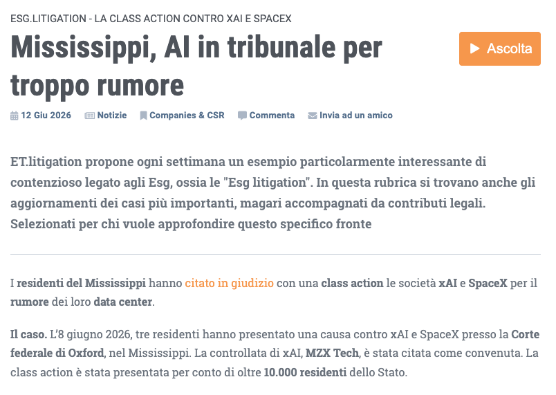 ETicaNews's tweet photo. 🤖 Mississippi, AI in tribunale per troppo rumore
🗞️ Leggi l’articolo sul nostro sito: https://t.co/oACW1ZC3zC
@NAACP @xai @SpaceX
#classaction #esg #ai https://t.co/GdHw0Ej4hf