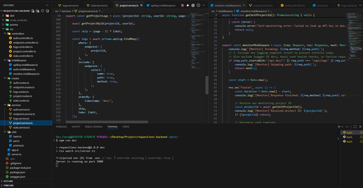dev_faruq's tweet photo. It's been a while since I posted here, so I'm restarting with something I just shipped RequestLens.

A lightweight API observability tool for backend developers to monitor request volume, error rates, latency, and logs in real time.

Live app: https://t.co/dQDh01NbKb https://t.co/DrYEs6r6Tv