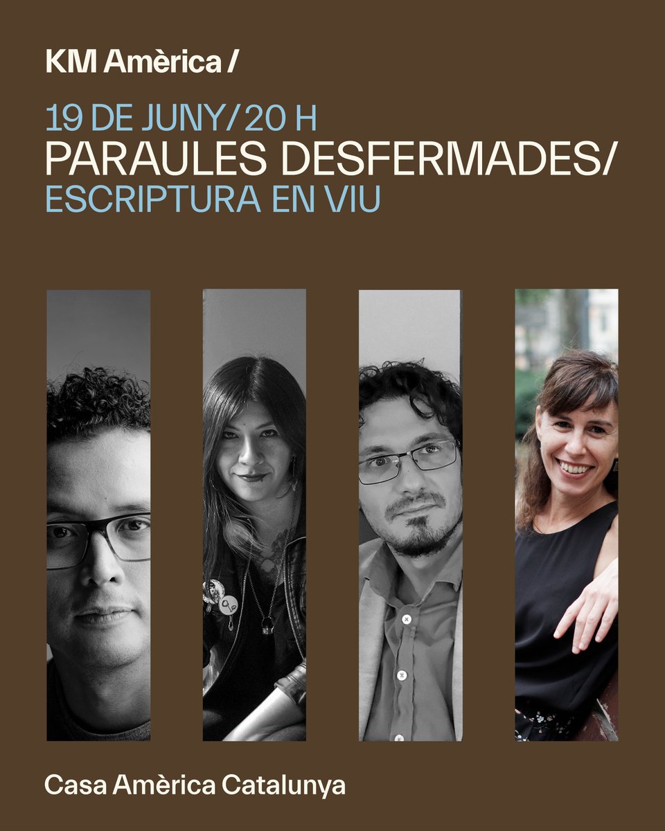vnietofoco's tweet photo. Hola, #Barcelona El próximo viernes 19 jun a las 20 h en @americatalunya en el marco del #KMAmèrica2026 estaremos haciendo algo que los escritores jamás hacemos en público: escribir. ¡Nos vemos! @BibliotequesBCN https://t.co/kHDPZcZaFC