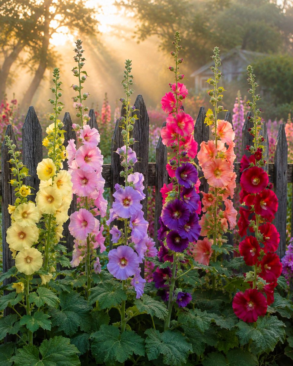 Cwiklowa's tweet photo. 🌼🌱🌸🐝Hollyhock flowers in the sun rays🔆🌱🌸🌱🌼
Beautiful day for all 🍃💜💐🧡🍃 https://t.co/ajGgXDky2i