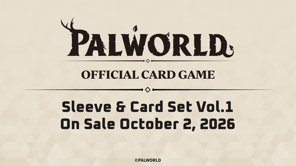 PalworldOCG_EN's tweet photo. Thank you for the incredible support you've shown our first Booster Pack, "Dawn of Palpagos."

Following this success, we are thrilled to announce 2 new products hitting stores this October!

・Booster Pack "Legends Awaken"
・Sleeve & Card Set Vol.1

Stay tuned as we share more details in the coming weeks.

Preorders are now available at your local stores!

🔗 https://t.co/obChrTL1vg
🔗 https://t.co/gQnhlFCVBp 

#PalworldOCG