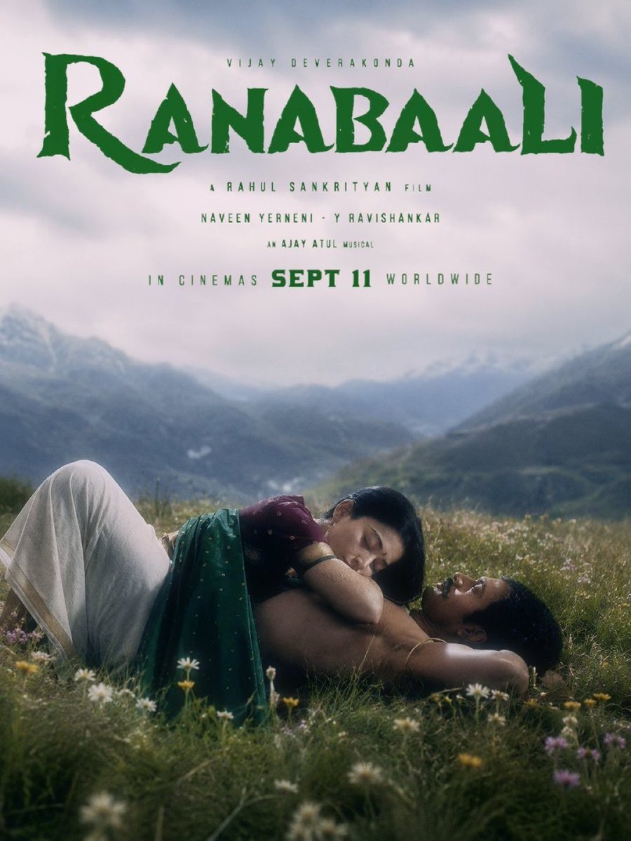 shreyasgroup's tweet photo. #VijayDeverakonda's #Ranabaali has successfully completed 102 days of shooting, with nearly 20 shooting days still remaining.

All set for a grand theatrical release on September 11, 2026. 🔥

Get Exclusive Updates Of Vijay Deverakonda Here 🔗https://t.co/bCkd3Wo5VL

 @TheDeverakonda @iamRashmika #Ranabaali #ShreyasMedia #ShreyasGroup