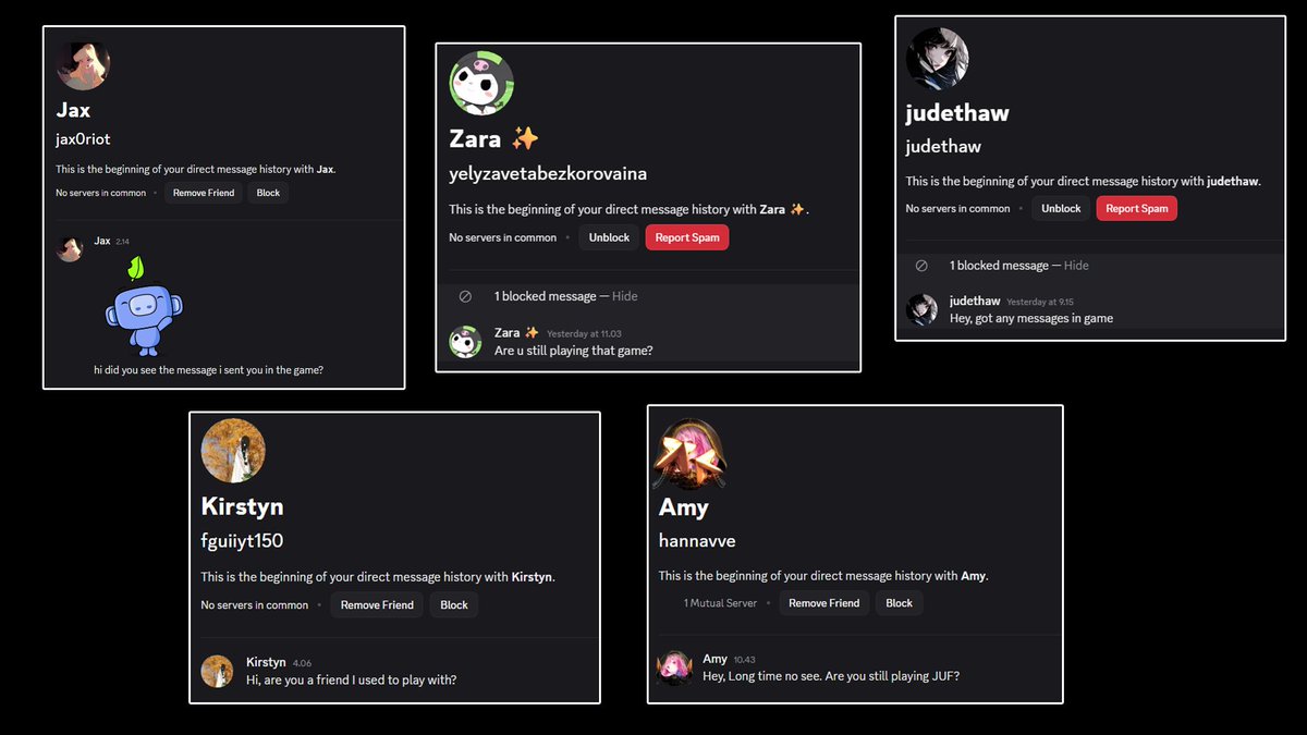 sleazes666's tweet photo. Never accept friend requests from strangers in #Discord. They are usually #scammers. I accepted 5 just to waste their time. Had to block 2 already because they realized I was trolling 😆 https://t.co/SbtEdL9gJ9