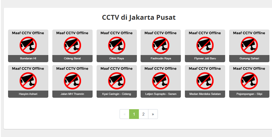 MikaelDewabrata's tweet photo. CCTV di Jakarta Pusat, Jakarta Barat, Jakarta Selatan (ada beberapa nyala), Jakarta Utara, Jakarta Timur offline.

Ini hasil pantauan Lewat Mana. https://t.co/crKUcda1UV