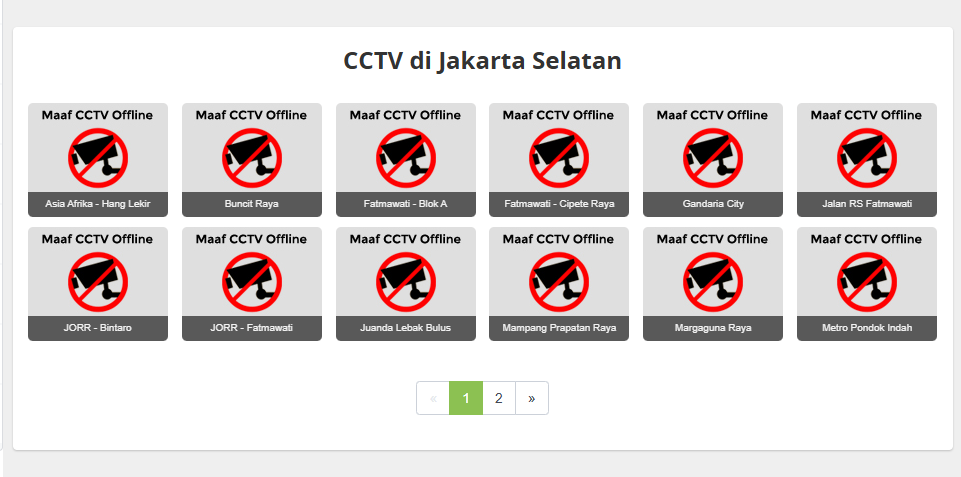 MikaelDewabrata's tweet photo. CCTV di Jakarta Pusat, Jakarta Barat, Jakarta Selatan (ada beberapa nyala), Jakarta Utara, Jakarta Timur offline.

Ini hasil pantauan Lewat Mana. https://t.co/crKUcda1UV