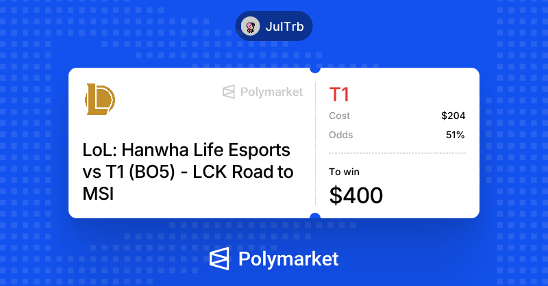 JulTrb's tweet photo. Can't not bet on the goat 

@Polymarket https://t.co/bl6u6vfMaL