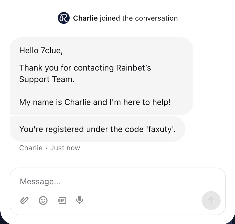 Clue9's tweet photo. @faxutyalt31356 @rainbetcom user: 7clue https://t.co/4gFQblBtv2