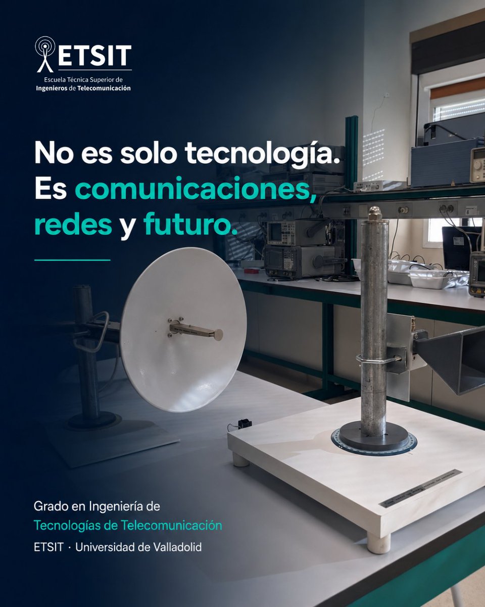 ETSIT_UVa's tweet photo. Cuando hablamos de Teleco, no hablamos solo de tecnología. Hablamos de comunicaciones, redes, conectividad... cómo se mueve la información y cómo funciona gran parte del mundo que nos rodea.
Una formación con presente, con futuro y con aplicación real.
https://t.co/GN9jCMw2lH https://t.co/0v6XRpuAun