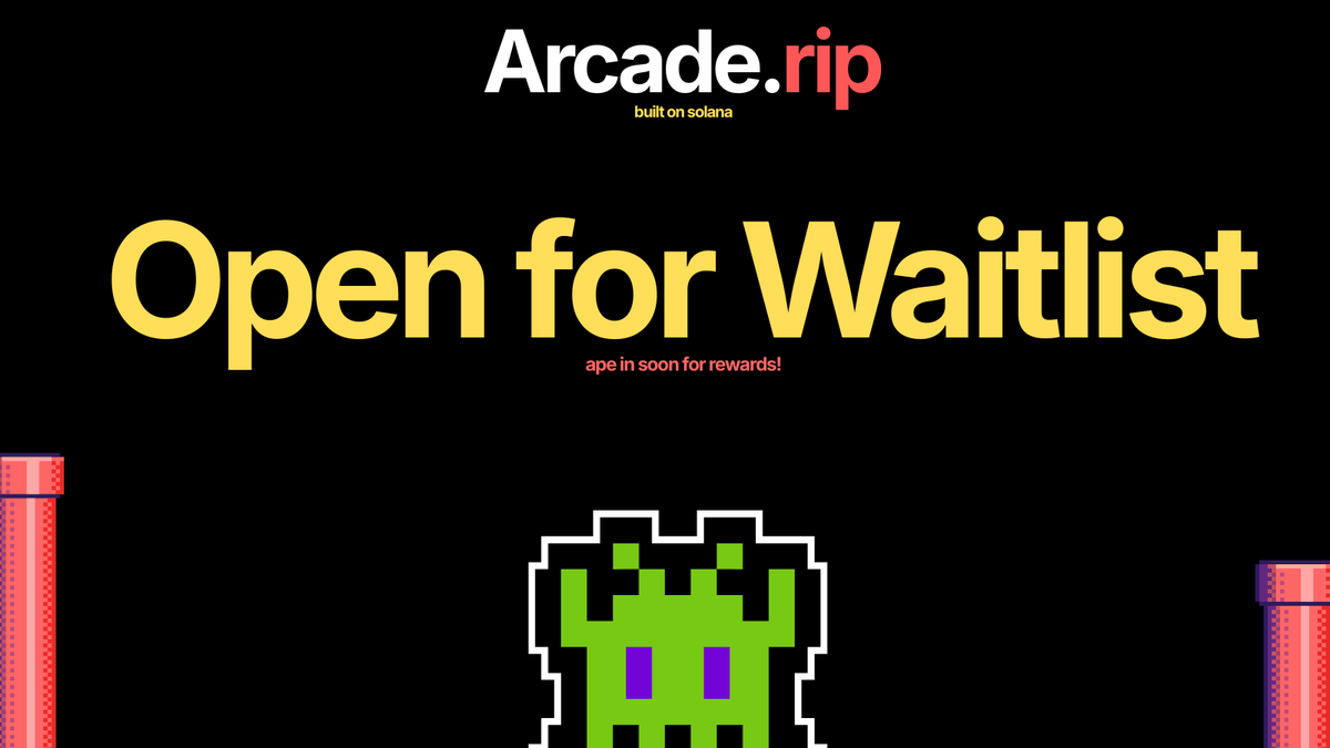 arcaderip's tweet photo. Thanks to everyone who believed in us early. We're now officially open for the waitlist, and we've got some exciting rewards lined up for our early supporters.

We have been cooking something for a long time, join now and experience it

#Solana #Arcade #Crypto https://t.co/GQWLmVzZZb