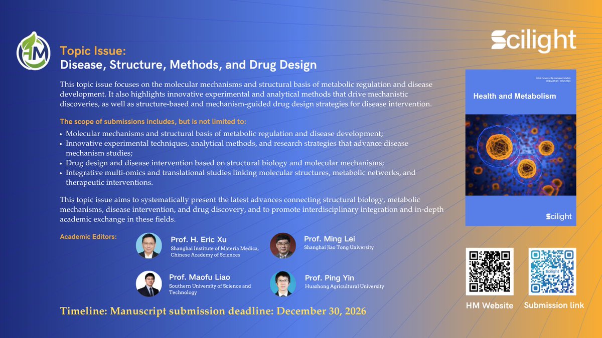 dhlin2007's tweet photo. Welcome to submit manuscripts to  Health and Metabolism (HM, https://t.co/o6PSSOQzTv) https://t.co/agmQ970zEP