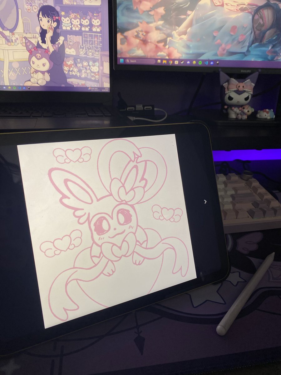 nekonyxie_art's tweet photo. Cute WIP, wonder what its gonna look like? Stay tuned 🤗💖🎀
#digitalartㅤㅤㅤㅤ #Pokemonartㅤ https://t.co/oTaDhKZoFh