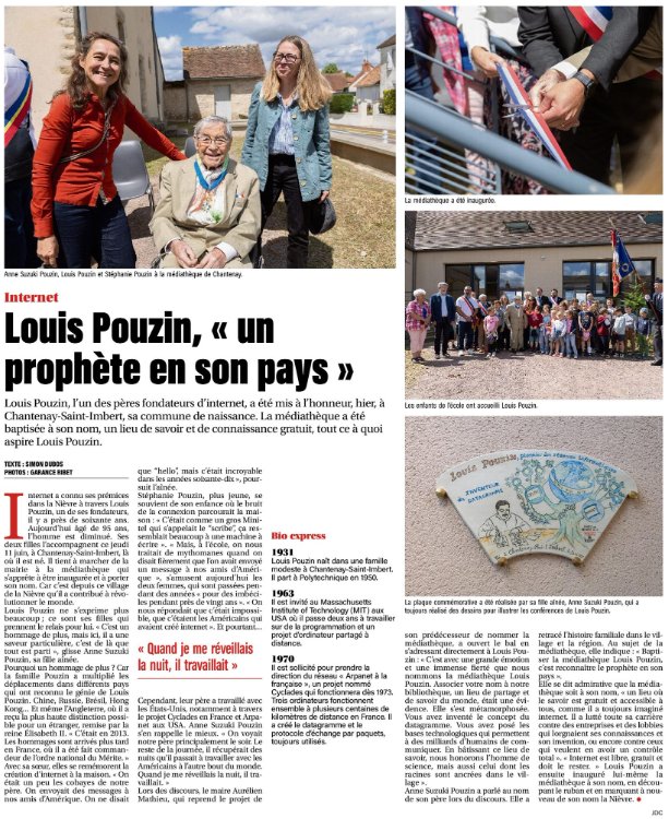 ColDoct's tweet photo. De la scierie familiale aux racines du net, Louis #Pouzin a donné naissance à une arborescence qui relie aujourd’hui le monde entier. Inventeur #datagramme #cyclades Père français d'#internet. Mis à l'honneur hier par #SMLH #Nevers dans NOTRE village où il est né. Vive la France! https://t.co/NgEgFxUvps