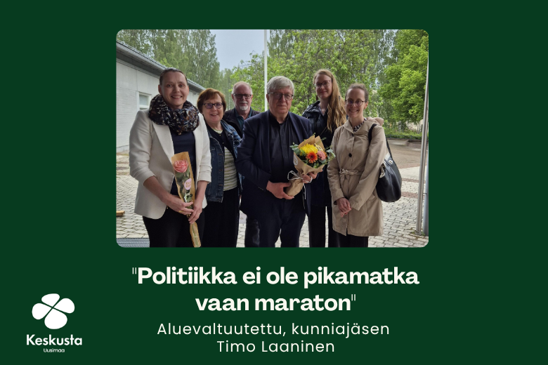 UKeskusta's tweet photo. ”Politiikka ei ole pikamatka vaan maraton” – haastattelussa kunniajäsen Timo Laaninen: 
https://t.co/rDHzkeqMN1 

#Keskusta #TimoLaaninen #Kunniajäsen #Puoluekokous2026 #Suomi #Demokratia #Yhteistyö #UudenmaanKeskusta https://t.co/85GWKIkRHQ