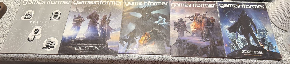mortison7's tweet photo. i officially have all the original destiny gameinformer magazines :) https://t.co/t06djwkA9z