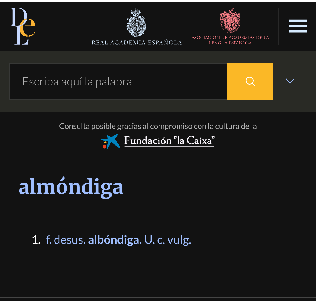 rca1822's tweet photo. @opinador69 @LotusLFC Si usasen almondiga también te quejarás a pesar de que está en la rae también... https://t.co/g5QBlZl9sF