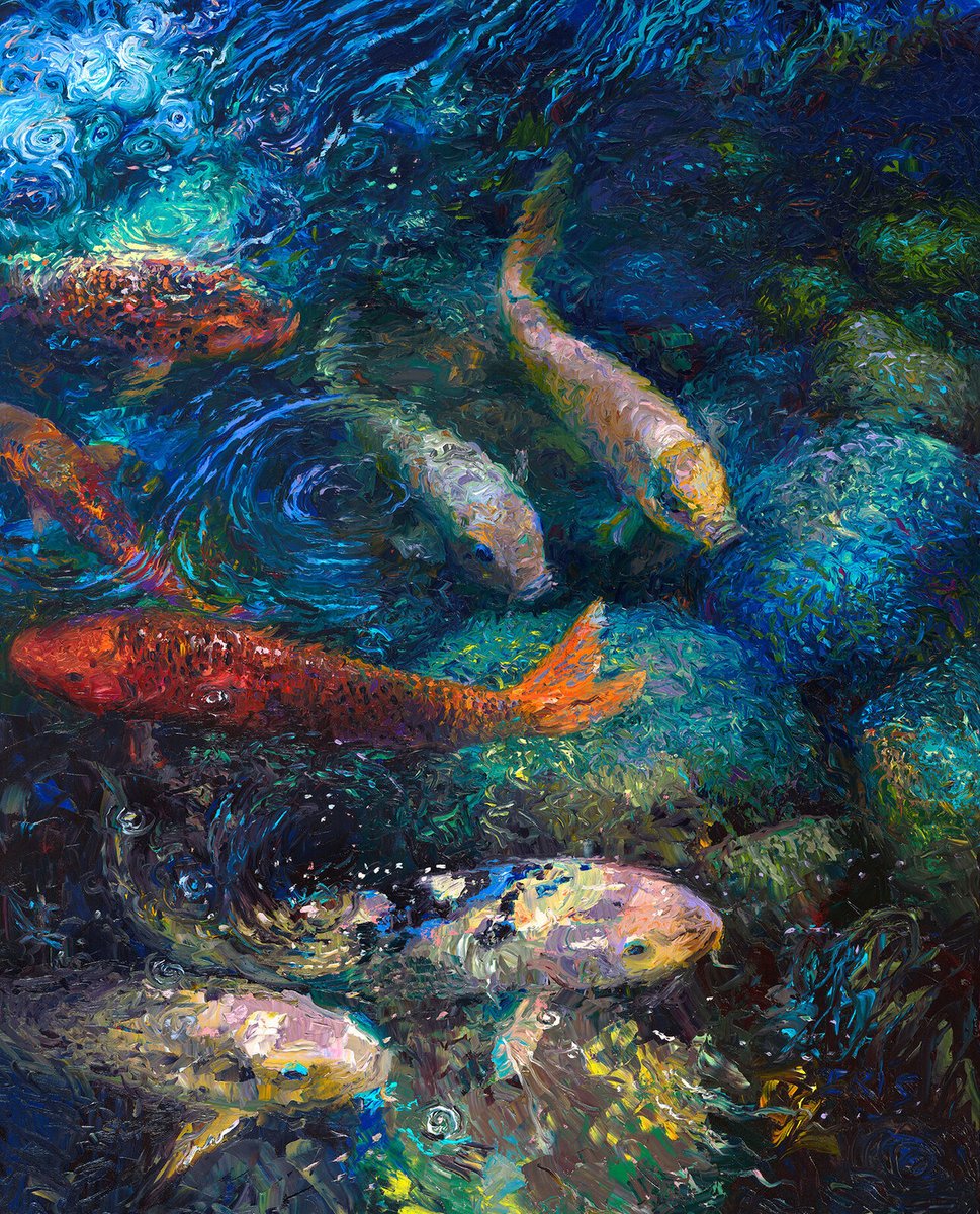 ArtorOtherThing's tweet photo. Carp Diem, 2019; Finger painted by Iris Scott (American, b. 1984) https://t.co/voWXfKU7I2