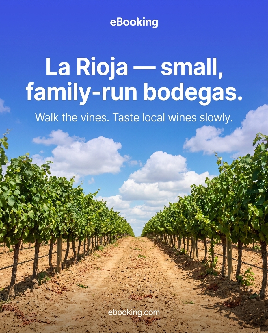 eBooking's tweet photo. ✨ Discover Spain's hidden gems! 🌍 Start in La Rioja for local wines, then relax at Costa Brava’s secluded coves. Explore medieval Besalú or wander Albarracín's red-stone alleys. Don’t miss Cudillero's colorful harbor! Which gem will you visit first? 🏖️🍷✨ https://t.co/OoukkEGxtr