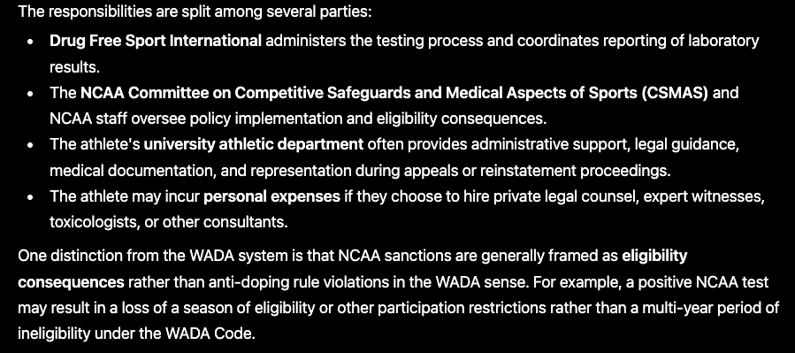 cleans_letsrun's tweet photo. NCAA drug testing is a disjointed, unaccounted mess https://t.co/GFnyHS6FAH
