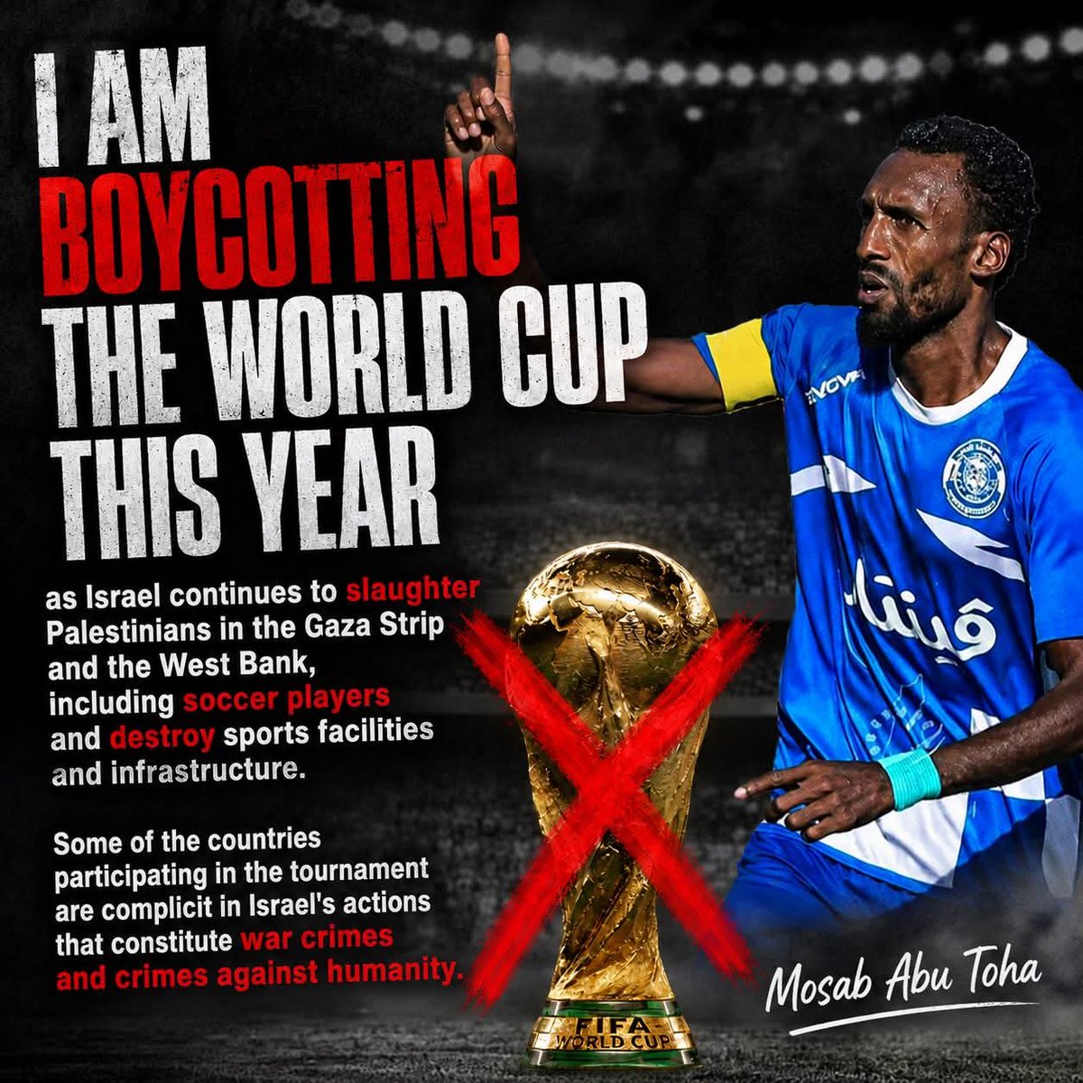 thresholdwing's tweet photo. Israel has killed at least 565 Palestinian soccer players, coaches, and sports staff over the past thirty-one months.
Many more have been injured, detained, or forcibly displaced in Gaza and the West Bank.

Some of the countries participating in this year’s World Cup have been... https://t.co/Iiy1IaFbpB