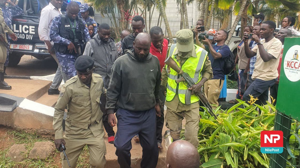 NBSportUg's tweet photo. Arrival of the suspects in the murder of rugby star, Sydney Gongodyo at the City Hall Court.

#NBSportRugby #NBSportTheScrum #NBSportUpdates 📸 @nilepostnews https://t.co/ddV4BFMtbV