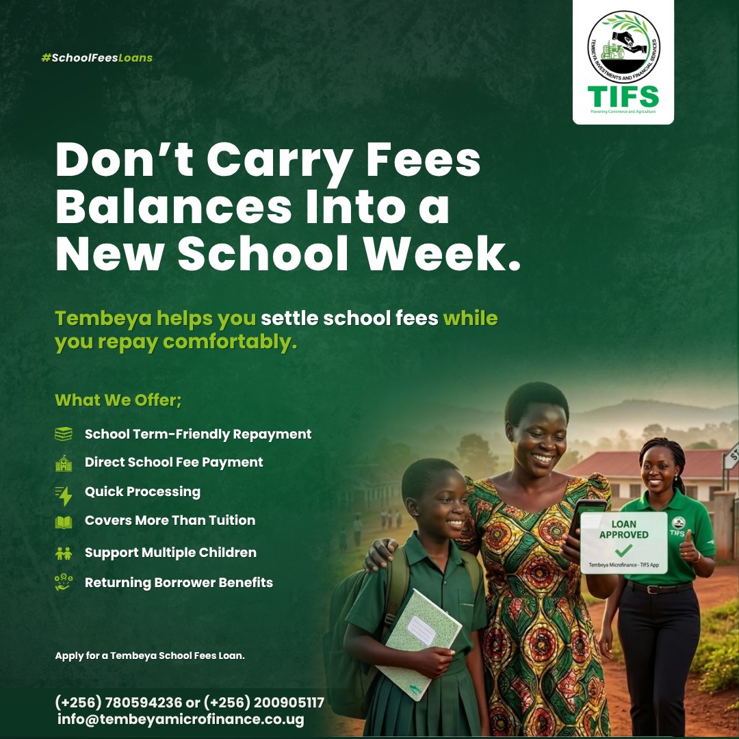 TembeyaMF's tweet photo. Get the financial support you need to keep your child in school. Tembeya Microfinance offers flexible, term-friendly loans with quick processing.

✅ Easy, term-aligned repayments 
✅ Direct payments to schools 
✅ Support for multiple children
Apply today!
#schoolfeesloans https://t.co/RcWDEYkKEK