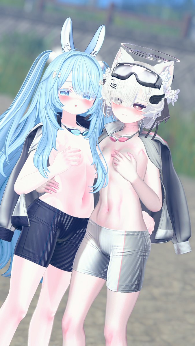 Shibuya_s15_VRC's tweet photo. 二人で男水着チャレンジ… https://t.co/UK3GLP4SEG