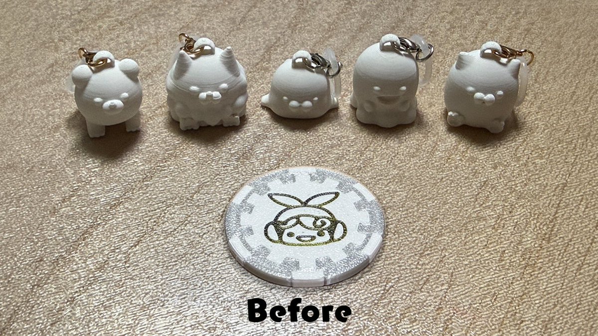 takupon_papa's tweet photo. 3Dプリンターで作った
真っ白な生き物たちが大変身！ 

娘と一緒に色を塗ったら、
世界に一つだけの可愛い
めじるしチャームができたよ✨

子どもの自由な色使いって本当に最高…！宝物が増えました🥰
#JRRF2026 #MakerChip 
#そらぱれ ありがとう https://t.co/KamzqVRgvI