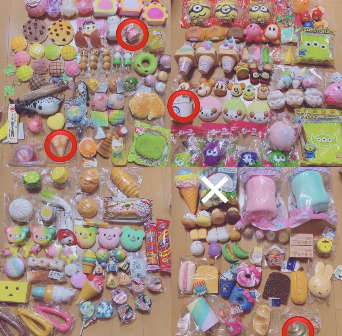 _nuus2's tweet photo. 約10年前からずっとスクイーズ集めてた😭🩷
(過去の垢のDMから画像引っ張った💧)

当時は行けなかったけど竹下通りに憧れてたし、ゲーセンも毎日通ってた（т-т）♡

ママもパパもここまで集めてるの呆れててた部分あったけど、仕事終わりにいつもゲーセンとか雑貨屋さん連れてってくれたのは本当に感謝してる🙂‍↕️

今もスクイーズが流行っててまた収集癖が出てきた( ᴖ⩊ᴖ )
これからもたくさん集めます🍀*゜

可愛いもの好きなものを色んな人と共有して、新しいものを発見できて幸せです꒰ᐡ- ‧̫ -ᐡ꒱🤍

リプにも一部集めてたの載せとく(^_-)-☆