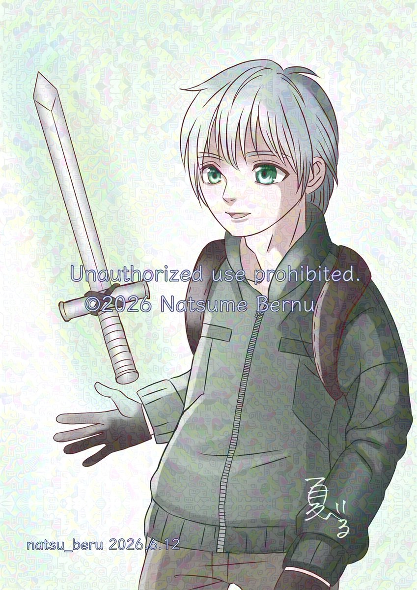 natsu_beru's tweet photo. 「カナン」
創作SFファンタジー「Eterminal(エターミナル)」の主人公。
銀剣「アルジェント」とともに、
人工生命キメラやマシーナを浄化する青年。
(青年、というより少年ぽくなってしまったけど、18歳)
冒険好きで好奇心旺盛。
浄化する命に憐れみを感じる優しさも持つ。
#OC #Eterminal https://t.co/LI4xTPJGHP