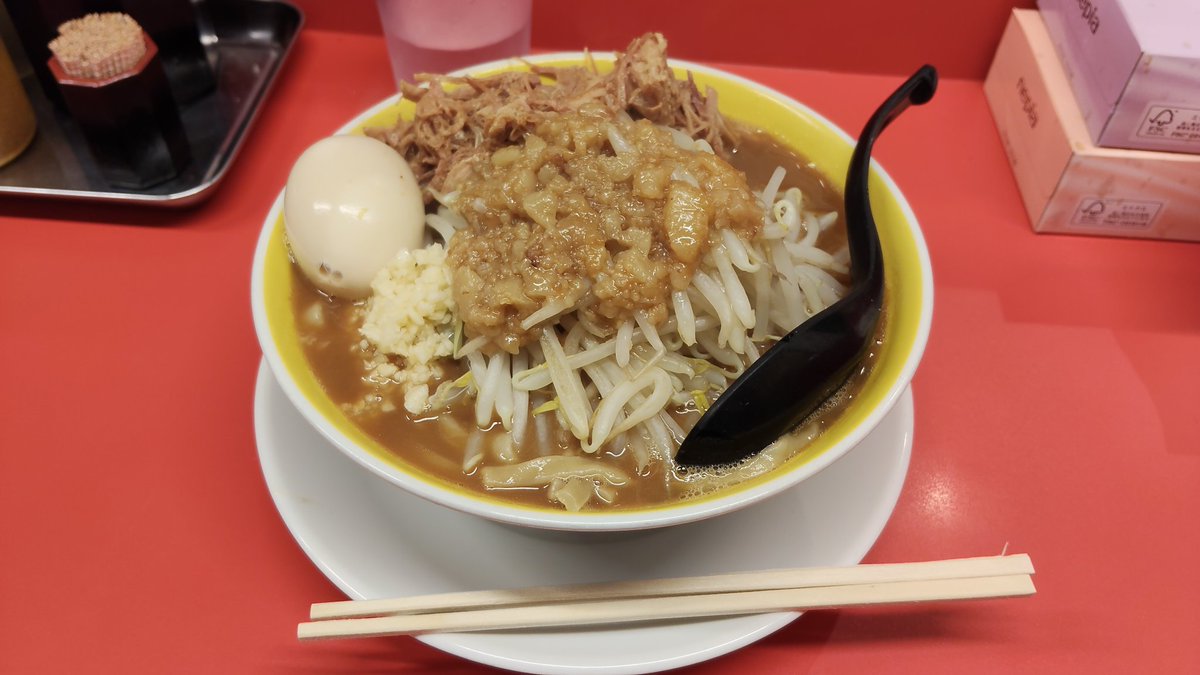 Kaicho0317's tweet photo. 初☆二郎系ラーメンきてみた！
これで小の全部普通+味玉です。
マシにしてる人すごいね https://t.co/Ovp5Ysfzo9