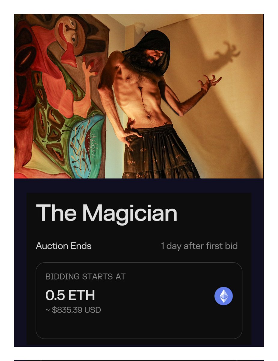 arash_sahra's tweet photo. Good morning 🌊 happy friday
«The Magician» is a deliberate self-portrait exploring the power of WILL.
The work is currently available on @manifoldxyz and includes a bidder’s edition titled "The Magic", which will be awarded to the final holder of the piece.🫰🏾
#photography 1/1 🔻 https://t.co/D0ULd6HN2E