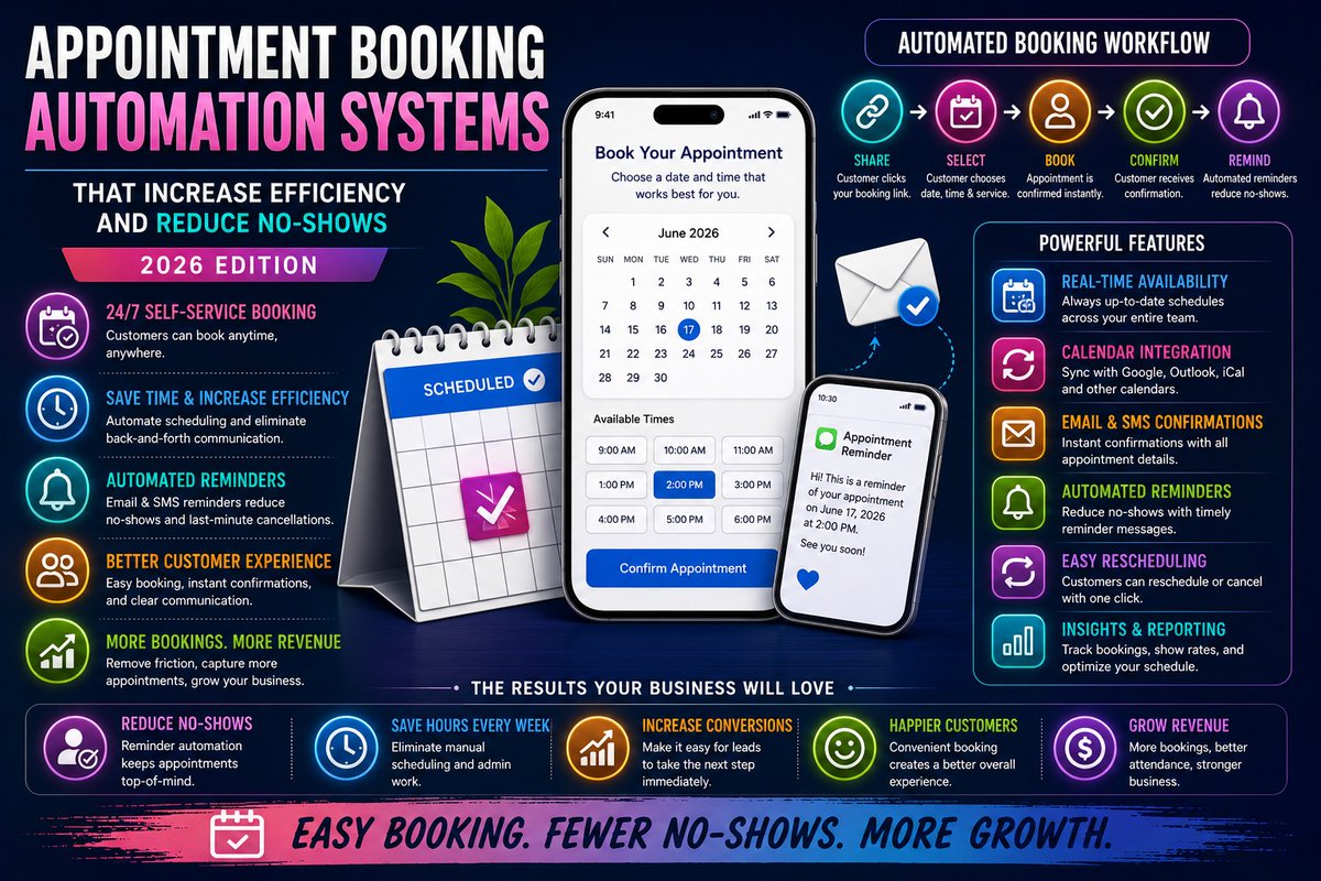 calibermp's tweet photo. Appointment automation helps businesses:

✔ simplify scheduling
✔ reduce no-shows
✔ improve customer experiences
✔ increase efficiency
✔ convert more opportunities

Make it easy for customers to take the next step.

Read Article: https://t.co/qtwnuS5FGk

Read Full Guide:  https://t.co/wRs5vEDYKa

#AppointmentBooking #MarketingAutomation
#BusinessGrowth #CustomerExperience
#CaliberMarketingPartners